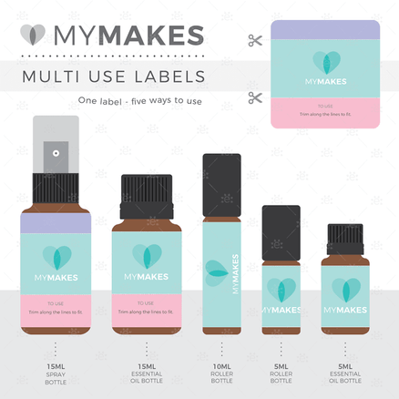 Mymakes:  Aroma Inhalers For Supporting General Wellness - Label Sheet Hungarian Labels