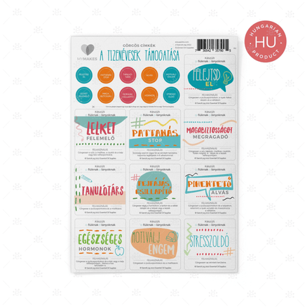 Mymakes:  Supporting Teens - Label Sheet Hungarian Labels