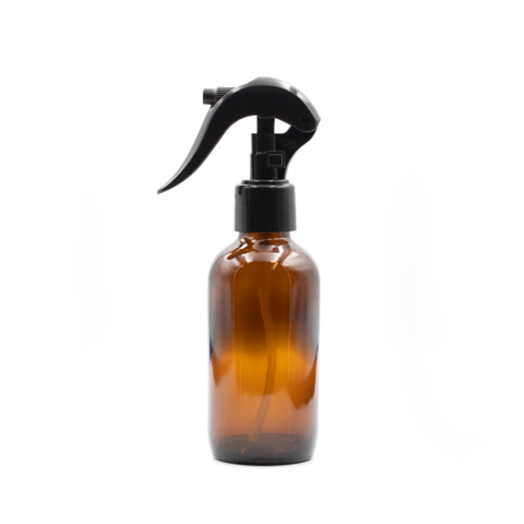 120 ml-es borostyánszínű, szórófejes (spray) üvegpalack