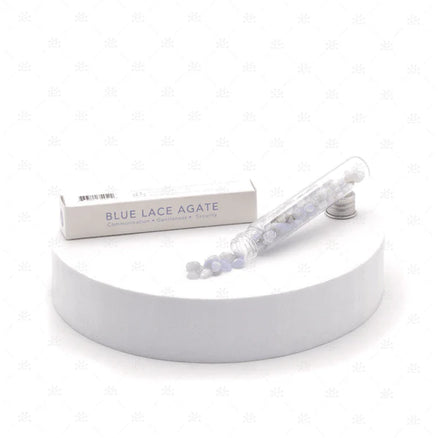 Kék csipkeachát zúzott drágakő, üvegampullában (10g)