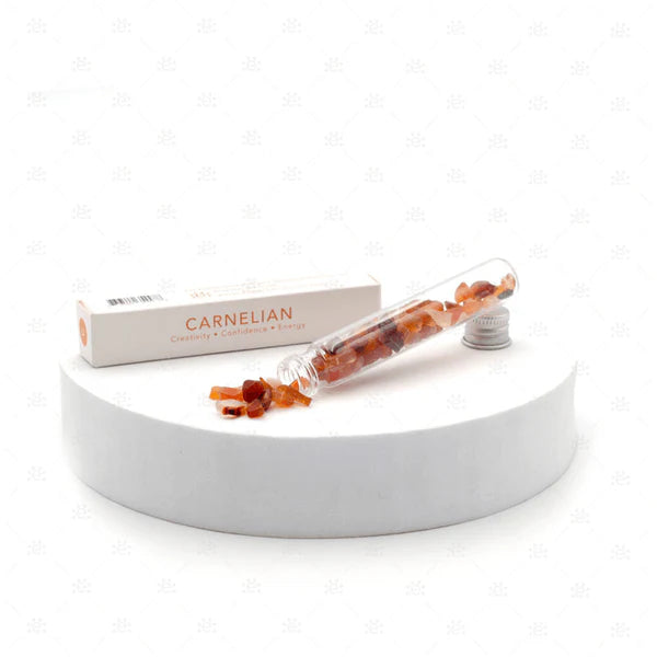 Karneol  zúzott drágakő, üvegampullában (10g)