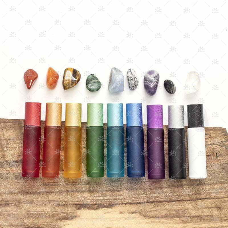 10 ml-es Deluxe matt  Roll-on üvegpalack fémkupakkal és prémium görgőkkel (5 db) üveg