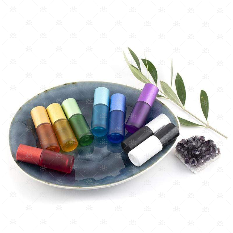5 ml-es Deluxe matt fehér Roll-on üvegpalack fekete fémkupakkal és prémium görgőkkel (5 db) üveg