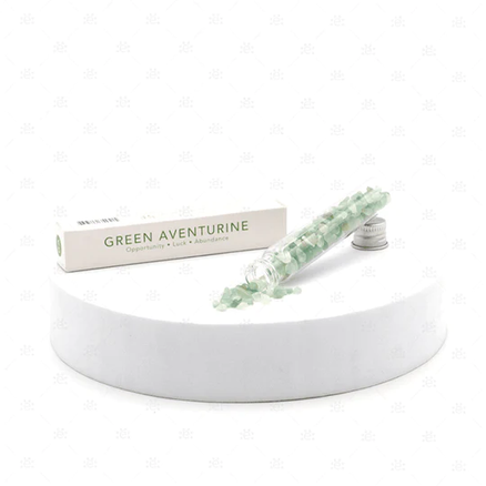 Zöld Aventurin zúzott drágakő, üvegampullában (10g)