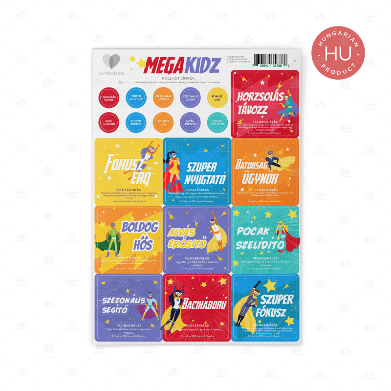 Mymakes:  Mega Kidz - Label Sheet Hungarian Labels