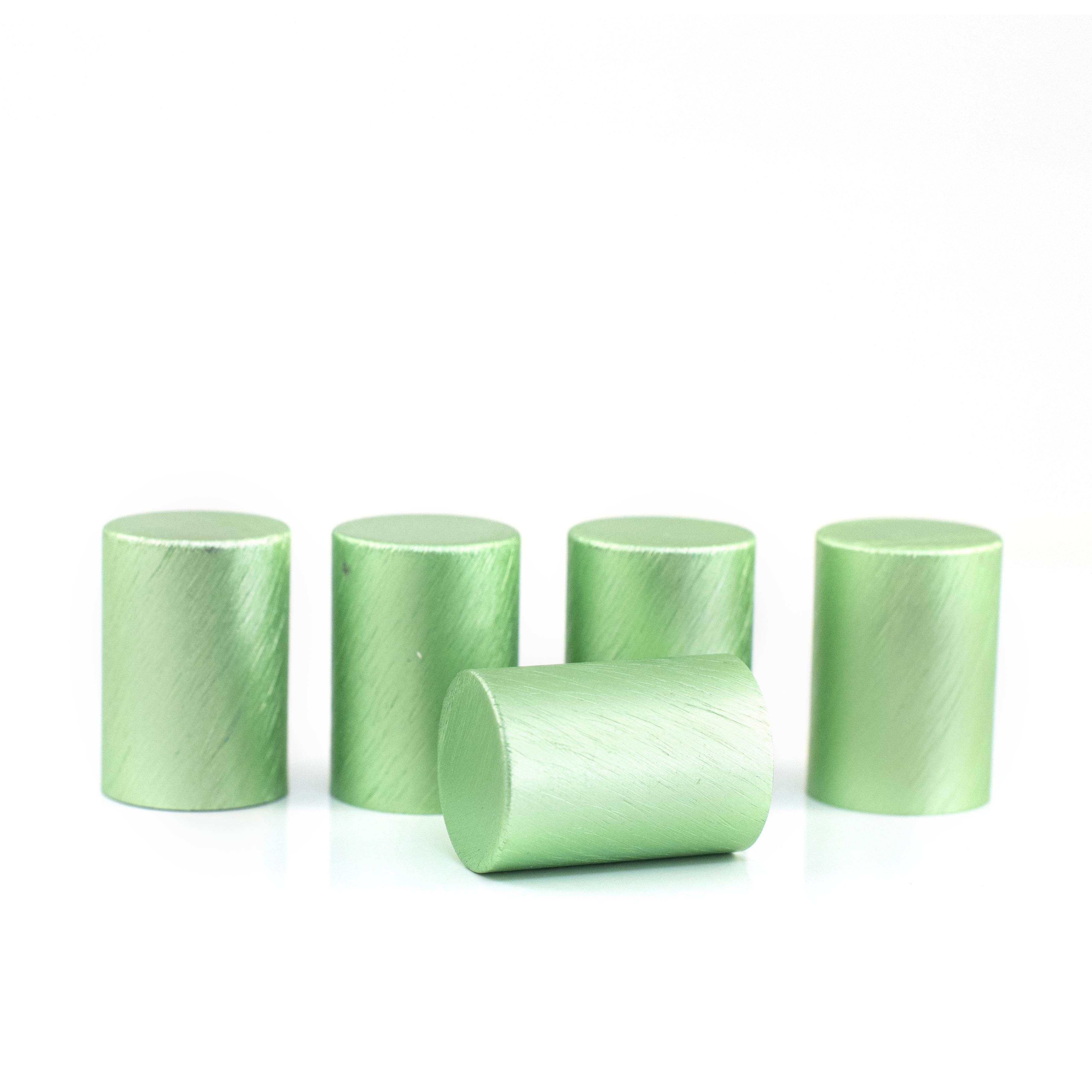 Fém kupakok (5 darab) Roll-on üveghengerhez, Zöld színben
