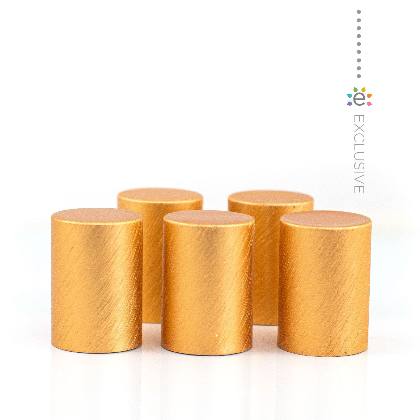Fém kupakok (5 darab) Roll-on üveghengerhez, Narancssárga/Réz színben