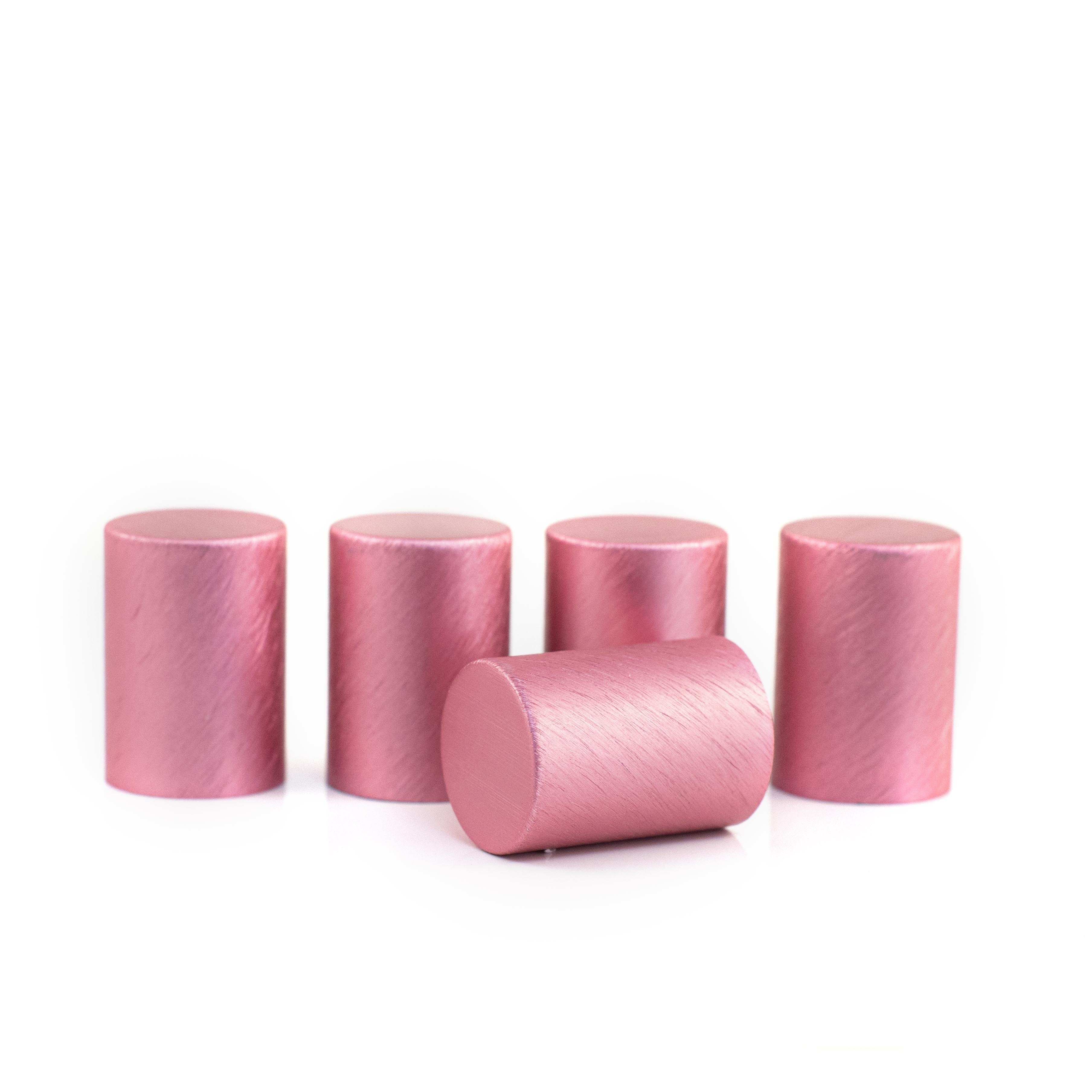 Fém kupakok (5 darab) Roll-on üveghengerhez, Pink színben