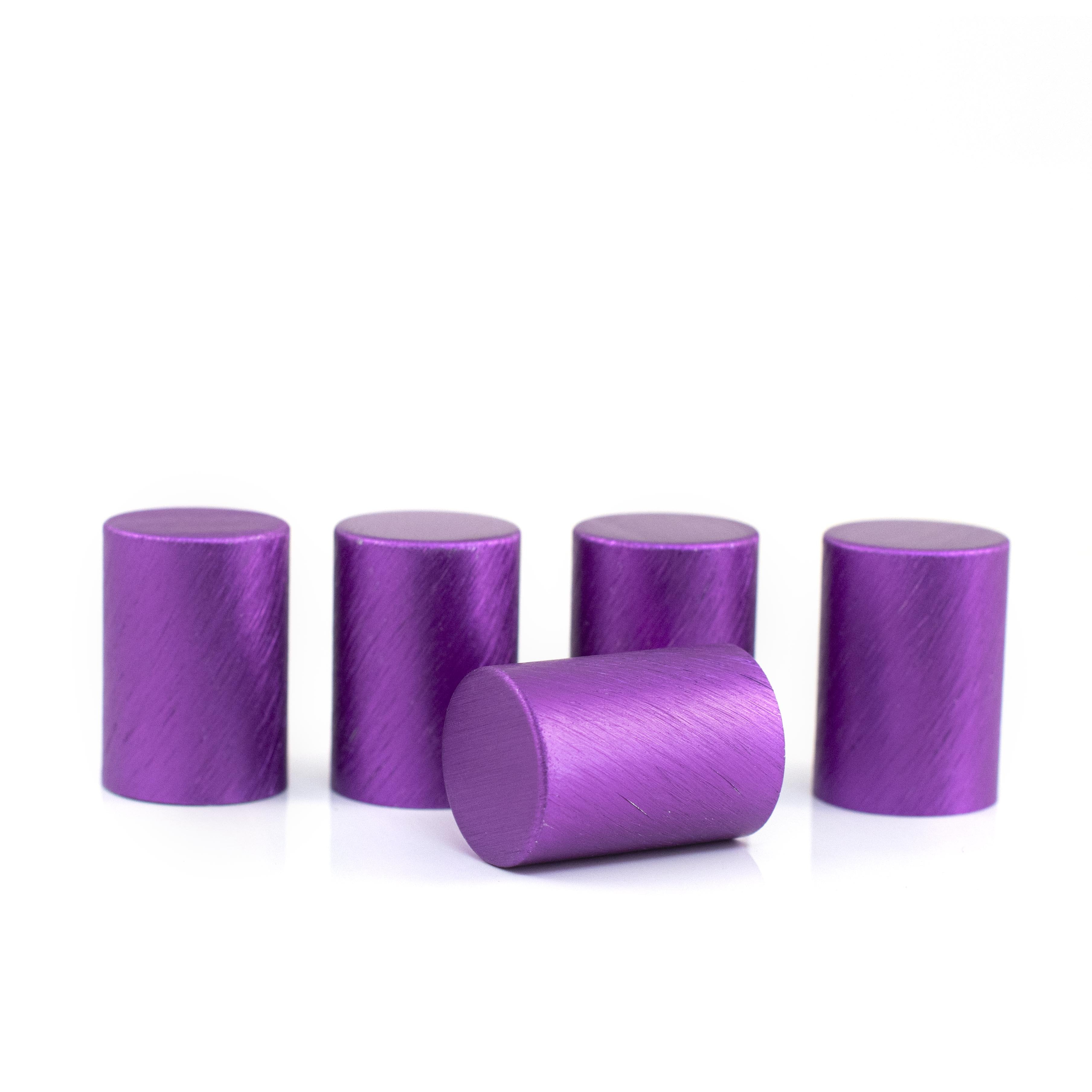 Fém kupakok (5 darab) Roll-on üveghengerhez, Lila színben