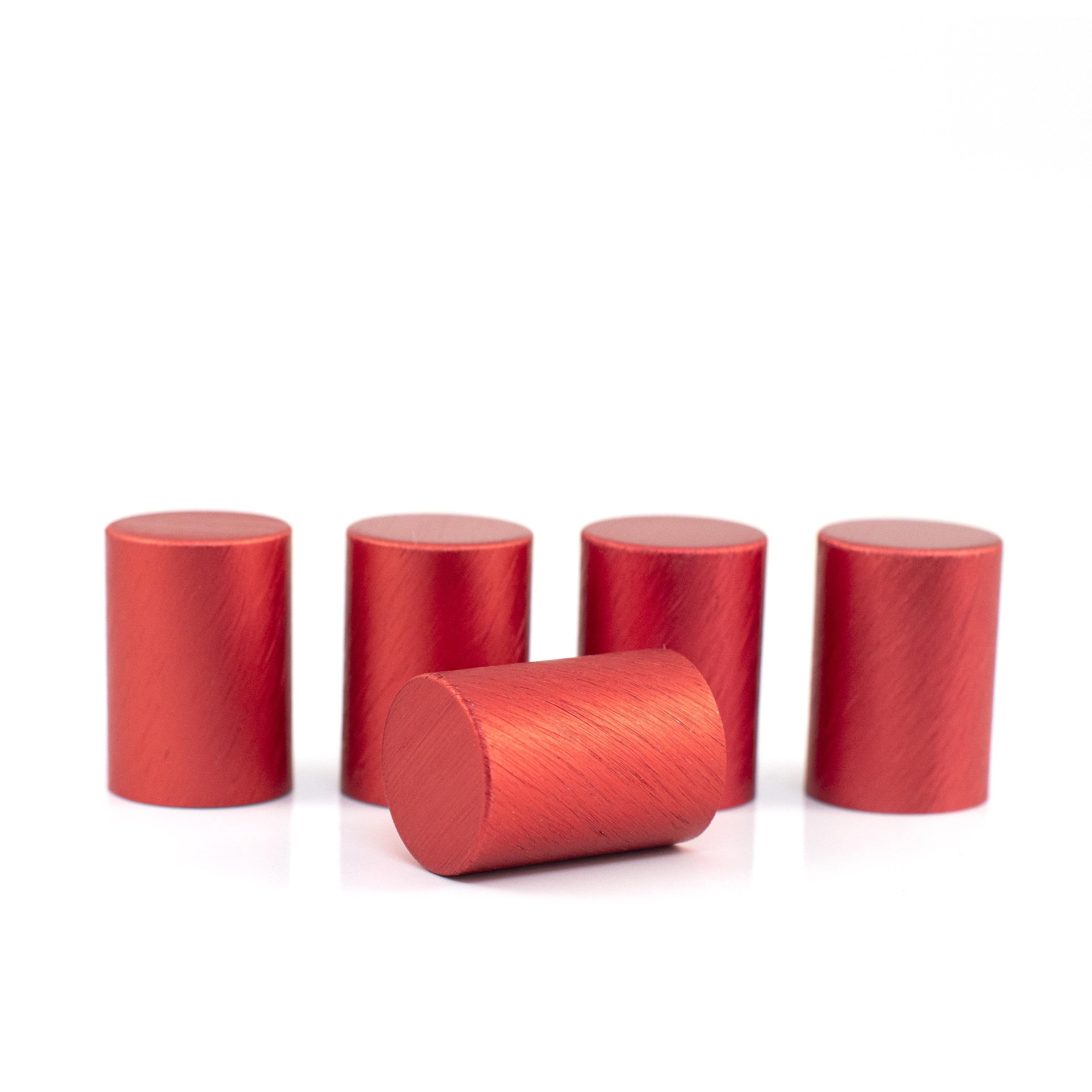 Fém kupakok (5 darab) Roll-on üveghengerhez, Piros színben