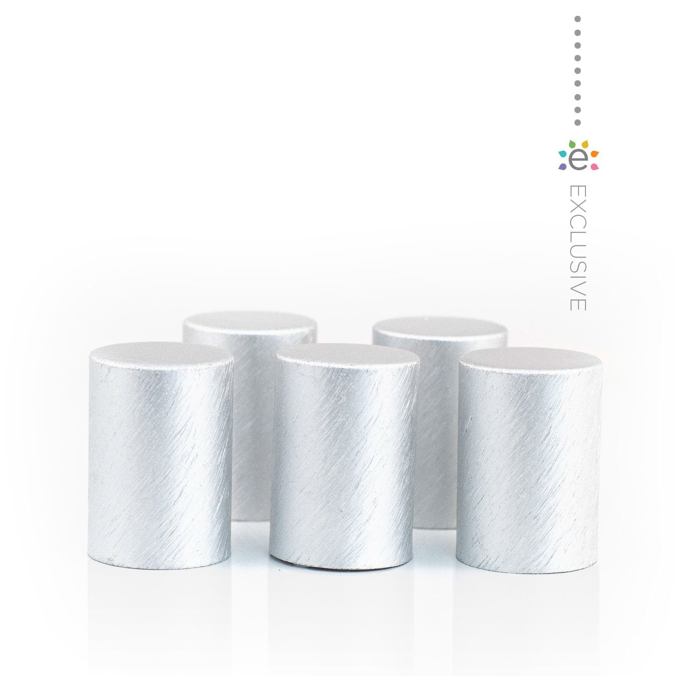 Fém kupakok (5 darab) Roll-on üveghengerhez, Ón/Ezüst színben