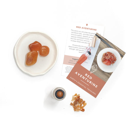 Vörös aventurin luxus drágakő-görgő (3 darabos készlet)