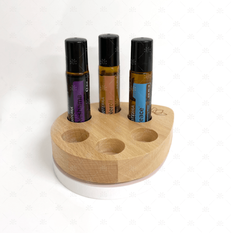 Exkluzív aromatömb: Bükkfa, harmatcsepp alakú, Roll-on olajtároló (6 görgős üveg fér el benne)