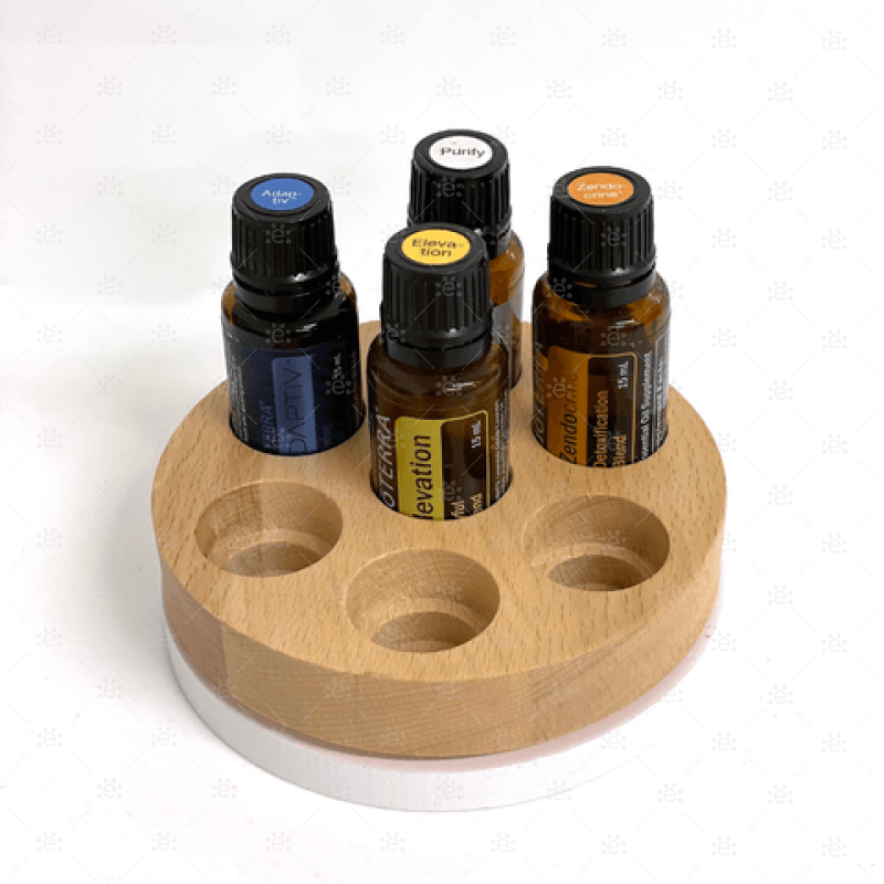 Exkluzív aromatömb:  Bükkfa kerek olajtároló (7 üveg fér el benne)