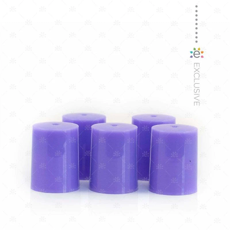 Műanyag kupakok (5 darab) Roll-on üveghengerhez Ametiszt (lila) színben